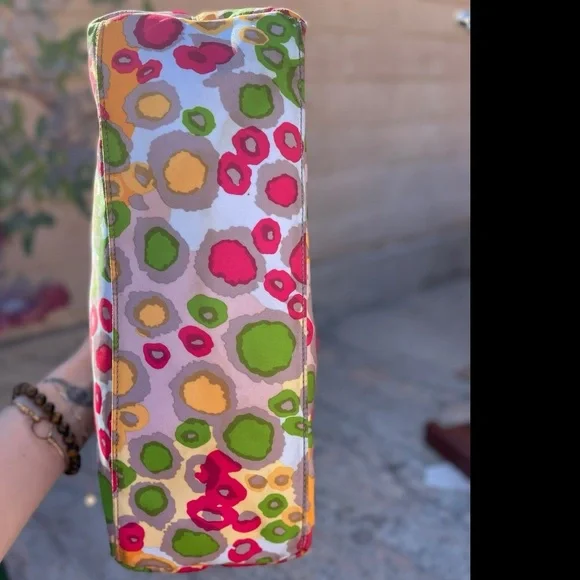 *VINTAGE* KATE SPADE Multicolor Abstract Polka Dot Hobo Purse Bag - Picture 4 of 15